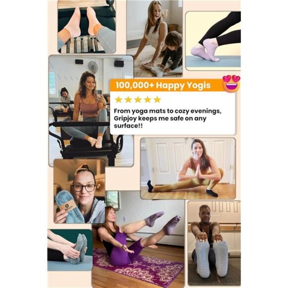 Grip Socks for Women and Men - Non Slip Socks -Yoga Socks with Grippers Non Skid - Picture 3 of 7